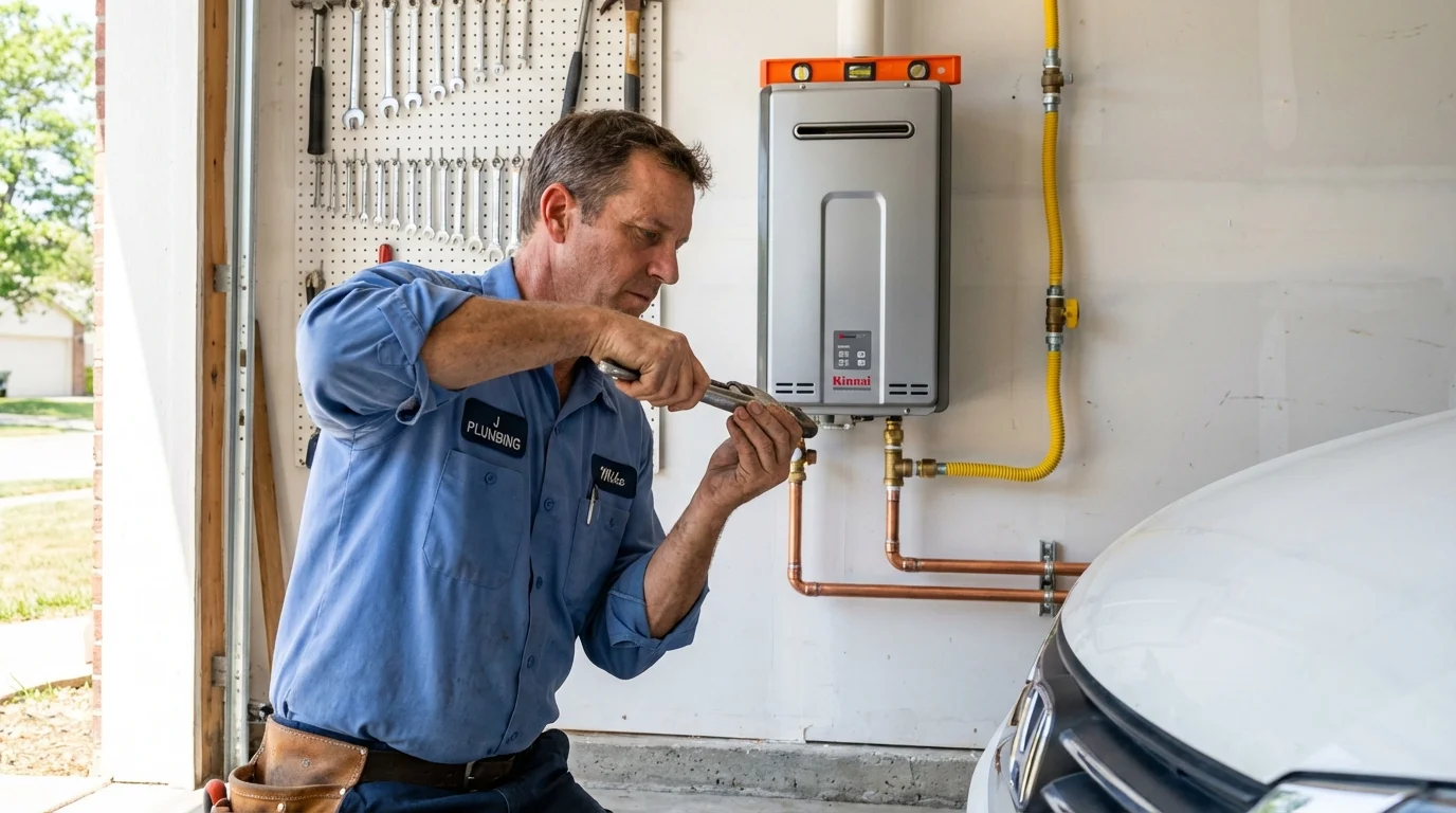 Tankless water heater installation by a Johns Plumbing LLC plumber in Eagle River